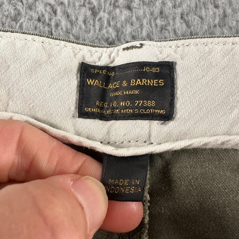 Wallace & Barnes Cotton Field Shorts Mens 36 Olive Button Fly Chino JC-83 - Picture 3 of 12